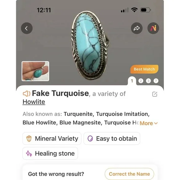 925 Sterling Silver Turquoise Howlite Bracelet Oval Link Statement - Picture 2 of 6